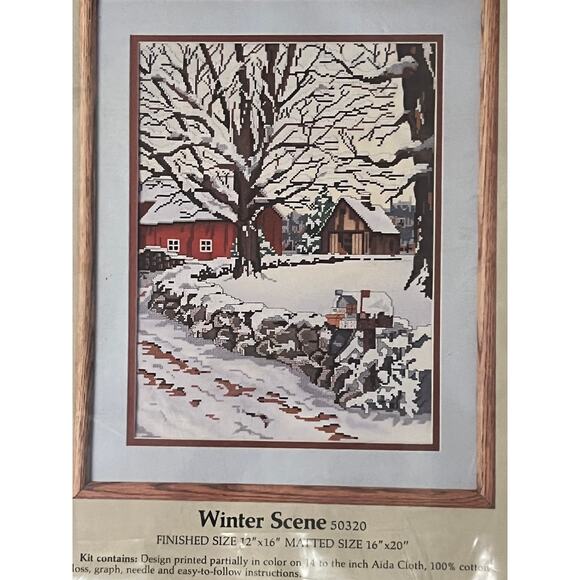 Something Special Cross Stitch #50320 Winter Scene Snow Barn John Sloane RARE - Picture 1 of 4